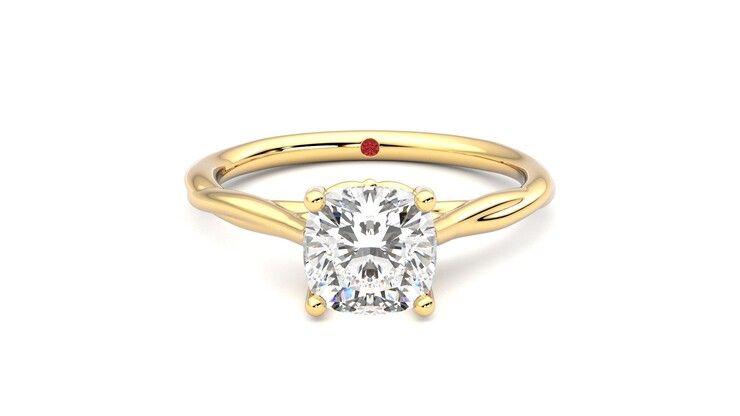 Taylor & Hart Mariposa Cushion Engagement Ring 360 degree image 0