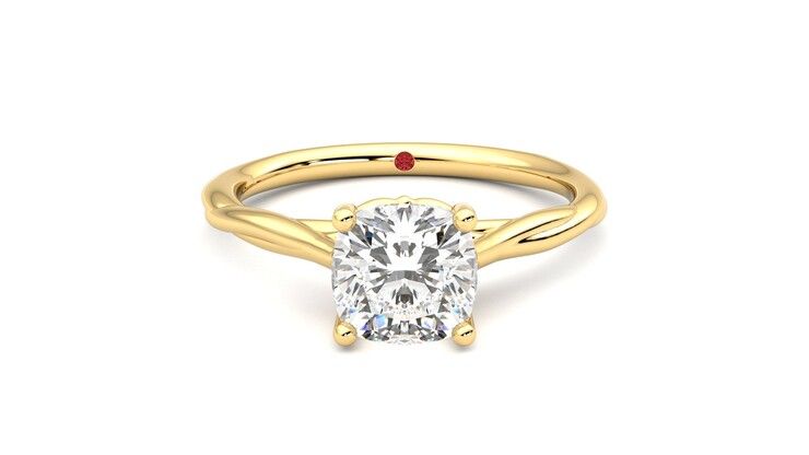 Taylor & Hart Mariposa Cushion Engagement Ring 360 degree image 0