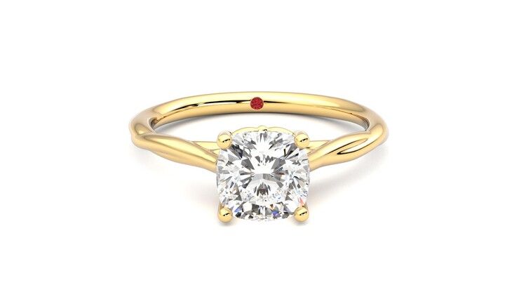Taylor & Hart Mariposa Cushion Engagement Ring 360 degree image 1