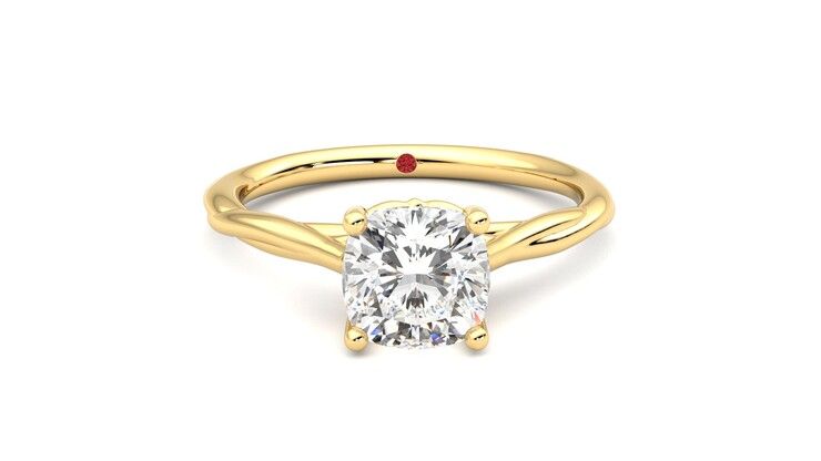 Taylor & Hart Mariposa Cushion Engagement Ring 360 degree image 1