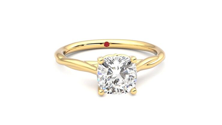 Taylor & Hart Mariposa Cushion Engagement Ring 360 degree image 2