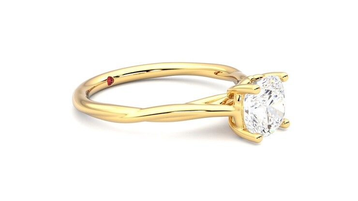 Taylor & Hart Mariposa Cushion Engagement Ring 360 degree image 7