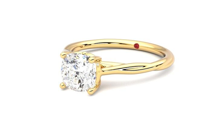 Taylor & Hart Mariposa Cushion Engagement Ring 360 degree image 25
