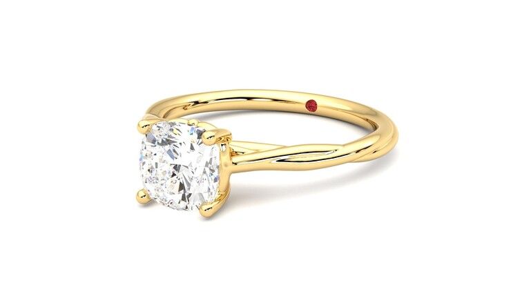 Taylor & Hart Mariposa Cushion Engagement Ring 360 degree image 25