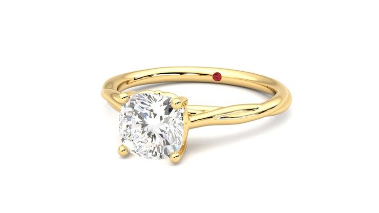 Taylor & Hart Mariposa Cushion Engagement Ring 360 degree image 26