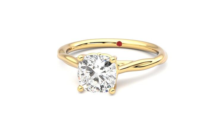 Taylor & Hart Mariposa Cushion Engagement Ring 360 degree image 27