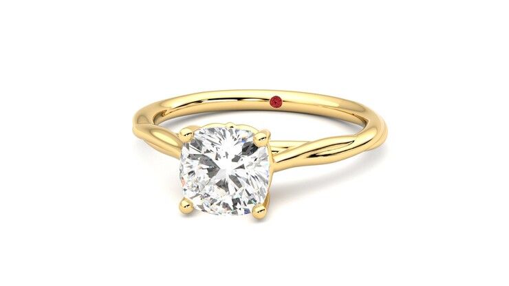Taylor & Hart Mariposa Cushion Engagement Ring 360 degree image 27