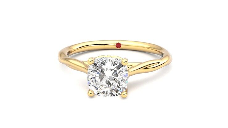 Taylor & Hart Mariposa Cushion Engagement Ring 360 degree image 28