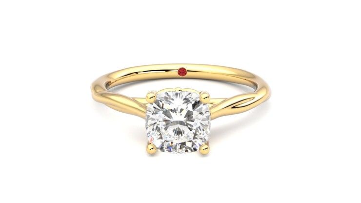Taylor & Hart Mariposa Cushion Engagement Ring 360 degree image 29