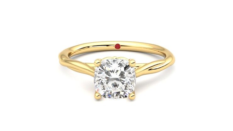 Taylor & Hart Mariposa Cushion Engagement Ring 360 degree image 29