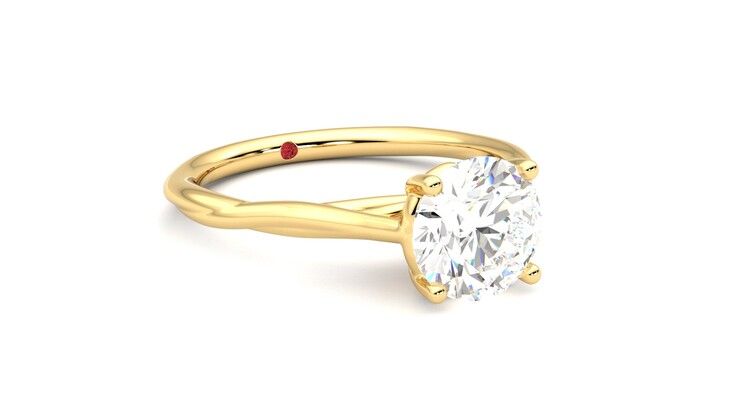 Taylor & Hart Mariposa Round Engagement Ring 360 degree image 5