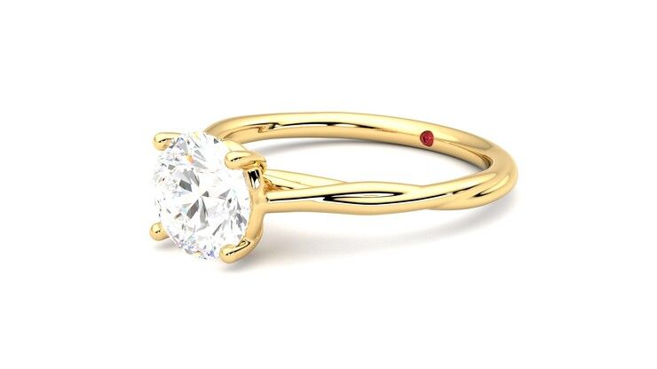 Taylor & Hart Mariposa Round Engagement Ring 360 degree image 24