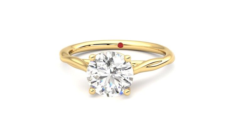 Taylor & Hart Mariposa Round Engagement Ring 360 degree image 28