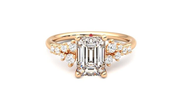 Taylor & Hart Marula Emerald Engagement Ring 360 degree image 0