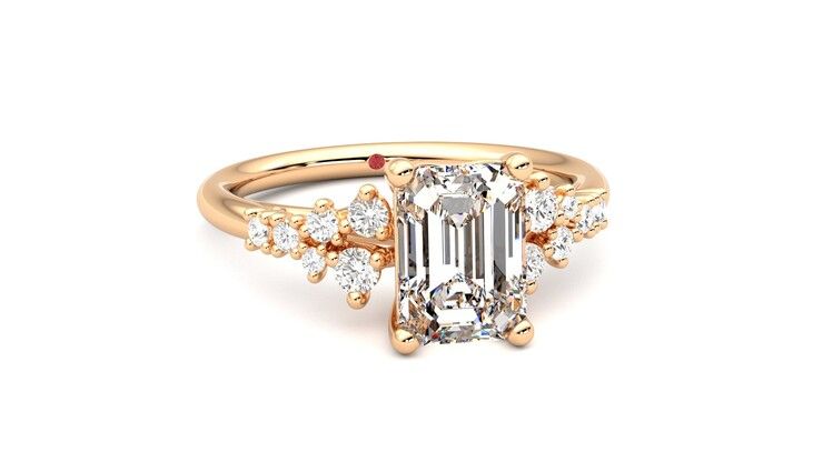 Taylor & Hart Marula Emerald Engagement Ring 360 degree image 3