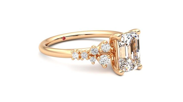 Taylor & Hart Marula Emerald Engagement Ring 360 degree image 6