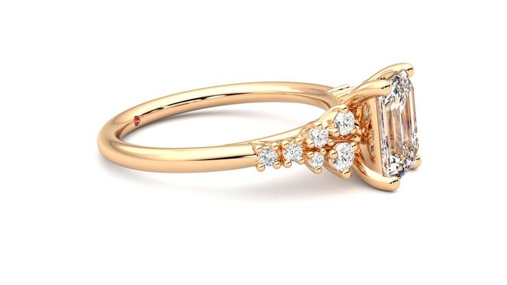Taylor & Hart Marula Emerald Engagement Ring 360 degree image 8