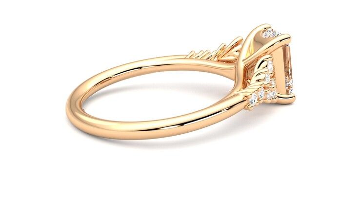 Taylor & Hart Marula Emerald Engagement Ring 360 degree image 11