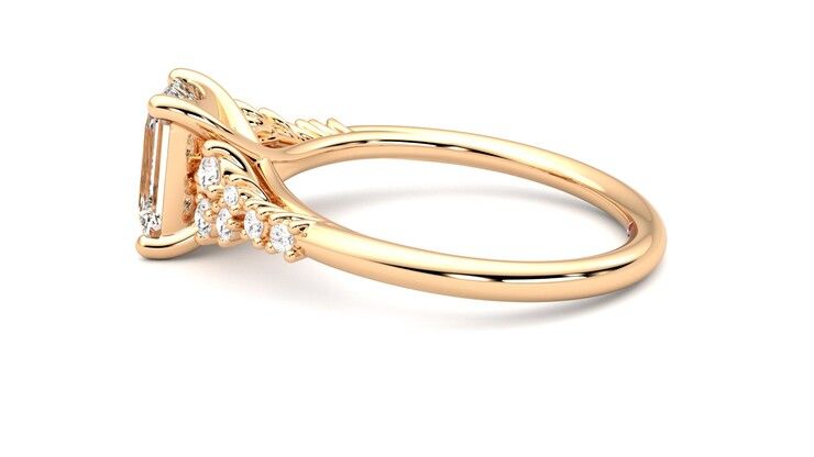 Taylor & Hart Marula Emerald Engagement Ring 360 degree image 20