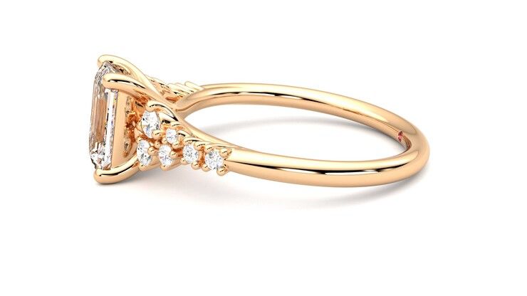 Taylor & Hart Marula Emerald Engagement Ring 360 degree image 21