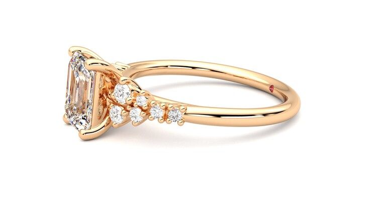 Taylor & Hart Marula Emerald Engagement Ring 360 degree image 22
