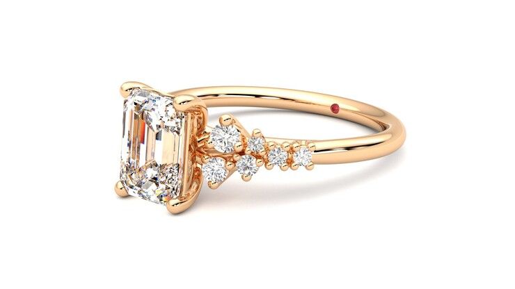 Taylor & Hart Marula Emerald Engagement Ring 360 degree image 24