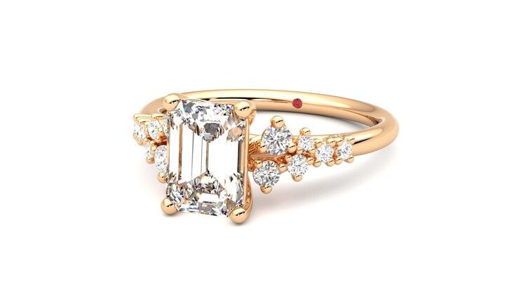 Taylor & Hart Marula Emerald Engagement Ring 360 degree image 26