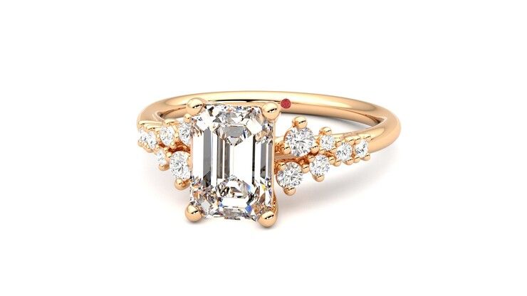 Taylor & Hart Marula Emerald Engagement Ring 360 degree image 27