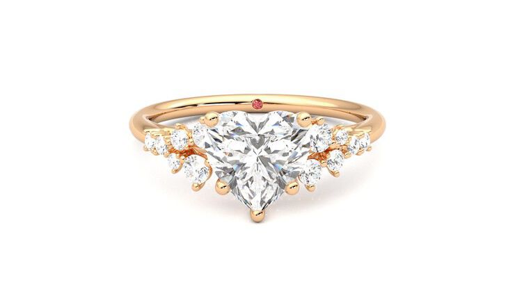 Taylor & Hart Marula Heart Engagement Ring 360 degree image 0