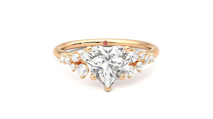 Taylor & Hart Marula Heart Engagement Ring 360 degree image 1