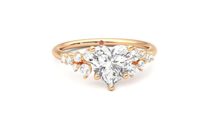Taylor & Hart Marula Heart Engagement Ring 360 degree image 2