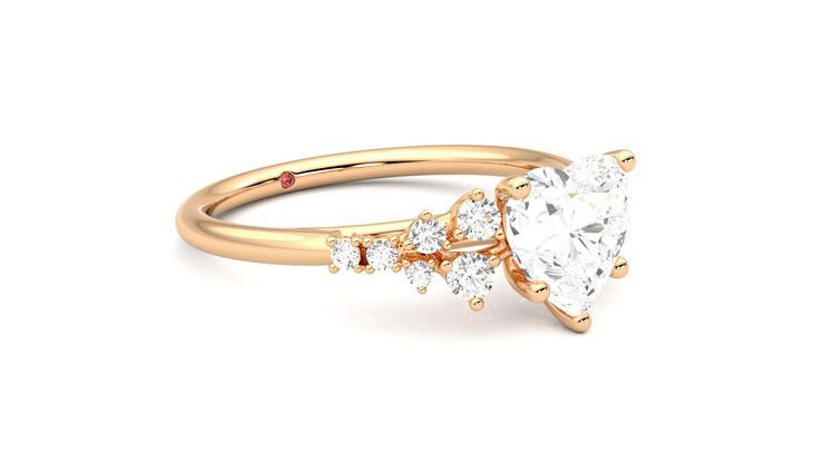Taylor & Hart Marula Heart Engagement Ring 360 degree image 6