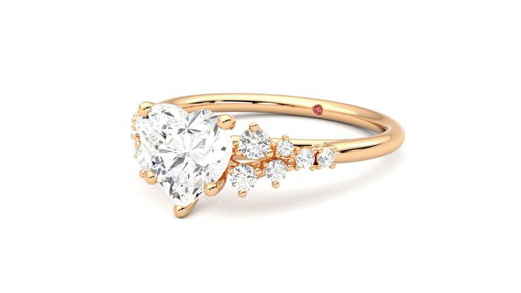 Taylor & Hart Marula Heart Engagement Ring 360 degree image 25