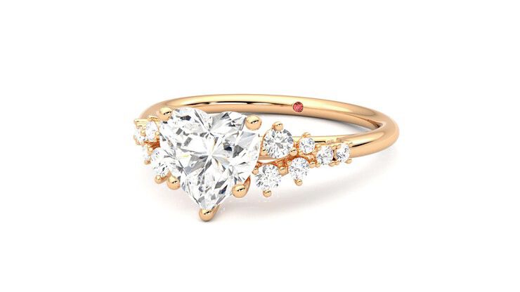 Taylor & Hart Marula Heart Engagement Ring 360 degree image 26