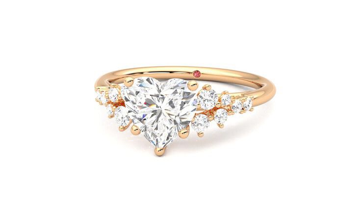 Taylor & Hart Marula Heart Engagement Ring 360 degree image 27