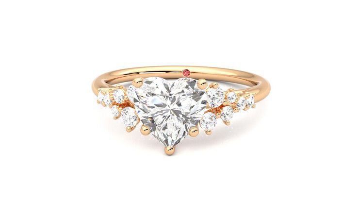 Taylor & Hart Marula Heart Engagement Ring 360 degree image 28