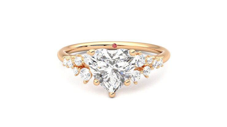 Taylor & Hart Marula Heart Engagement Ring 360 degree image 29