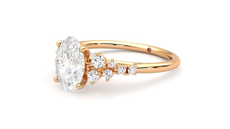 Taylor & Hart Marula Oval Engagement Ring 360 degree image 24