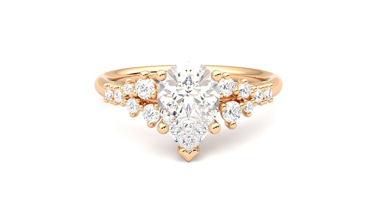 Taylor & Hart Marula Pear Engagement Ring 360 degree image 0