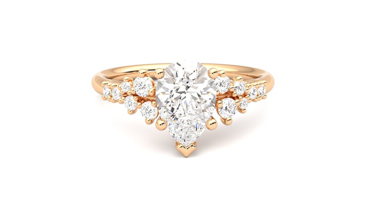 Taylor & Hart Marula Pear Engagement Ring 360 degree image 1