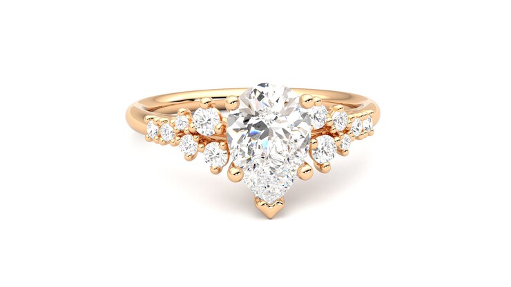 Taylor & Hart Marula Pear Engagement Ring 360 degree image 2