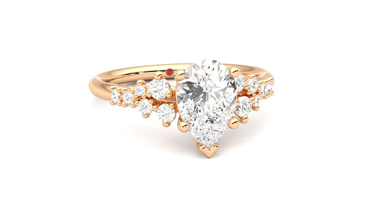 Taylor & Hart Marula Pear Engagement Ring 360 degree image 3