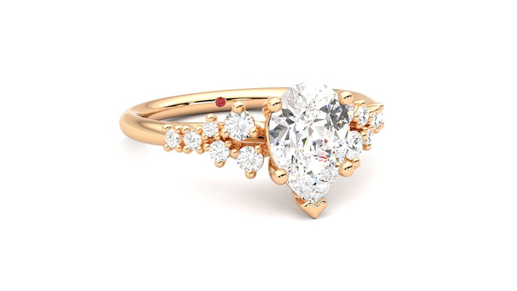 Taylor & Hart Marula Pear Engagement Ring 360 degree image 4