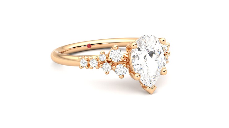 Taylor & Hart Marula Pear Engagement Ring 360 degree image 5