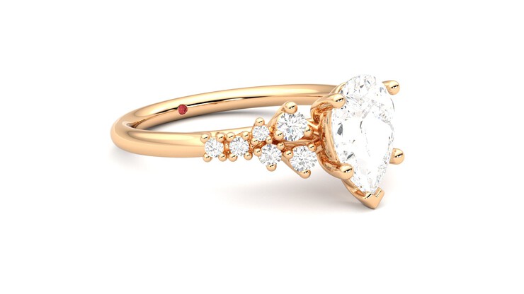 Taylor & Hart Marula Pear Engagement Ring 360 degree image 6