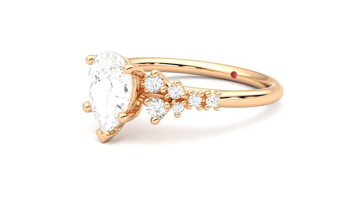 Taylor & Hart Marula Pear Engagement Ring 360 degree image 24