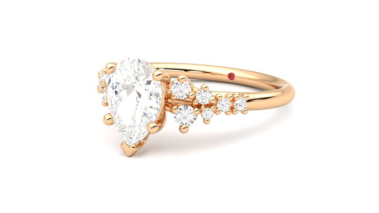 Taylor & Hart Marula Pear Engagement Ring 360 degree image 25