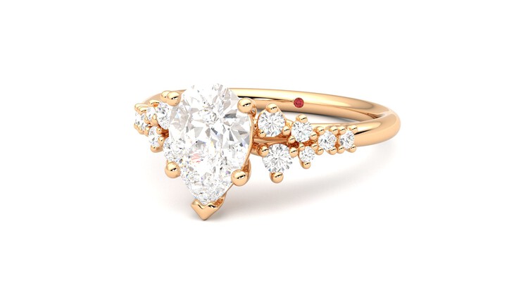 Taylor & Hart Marula Pear Engagement Ring 360 degree image 26