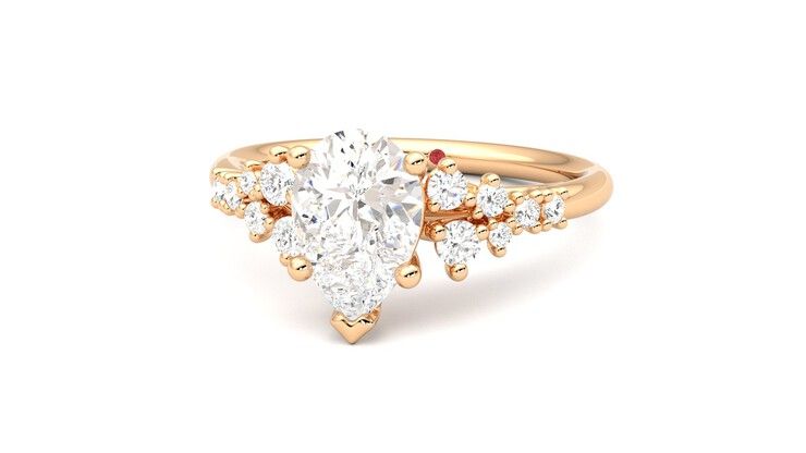 Taylor & Hart Marula Pear Engagement Ring 360 degree image 27