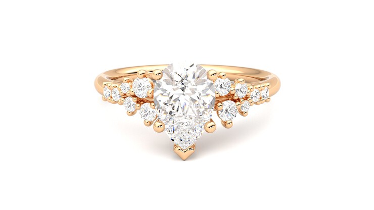 Taylor & Hart Marula Pear Engagement Ring 360 degree image 29